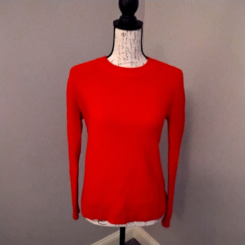 J. Crew Factory Red Crew Neck Sweater - S - Picture 2 of 6
